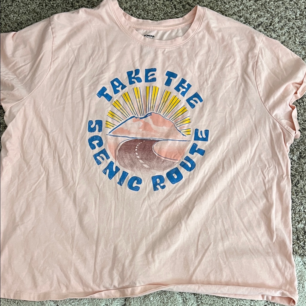 Pink Scenic Route Graphic Tee